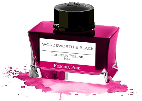 Wordsworth and Black Boccetta di inchiostro per penna stilografica (50 ml) Edizione Premium, [Rosa Fucsia] Inchiostro in bottiglia per penne stilografiche; Liscio Flusso 50 ml