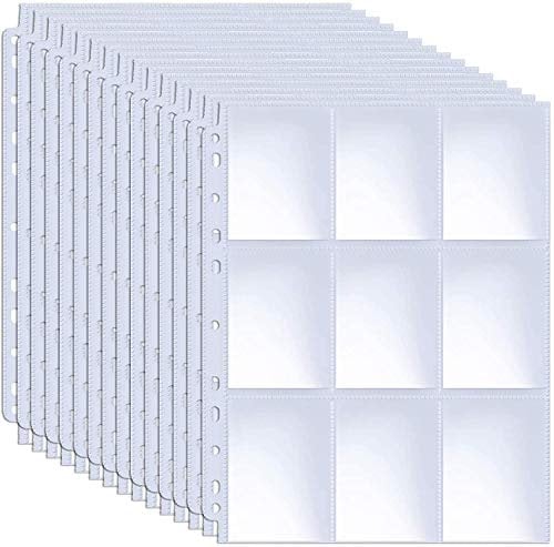 Trading Card Sleeves 540 Pockets Storage Album Pages Card Collector Coin Holders Wallets Sleeves Set (30 Sheets)