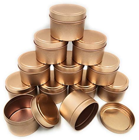 NRANSON Candle Containers for Making Candles, 12 PCS 5 OZ Empty Metal Candle Tins with Lids, DIY Candle Jars for Candle Making, Arts & Crafts, Storage & More (Rose Gold,12)