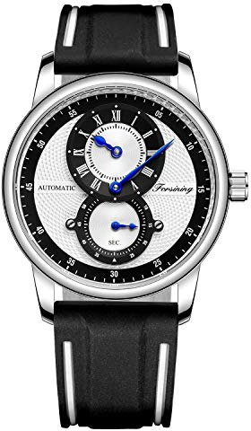 BOLYTE Neuartiges Design Silikon Armbanduhr Automatische mechanische Uhr für Herren Sport Armbanduhr Geschenke für Männer, Schwarz/Weiß