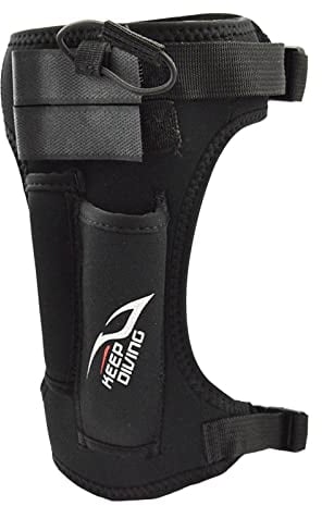 Milageto Adjustable Diving Holder Sheath with Leg Arm Strap Diver Accessories, Black