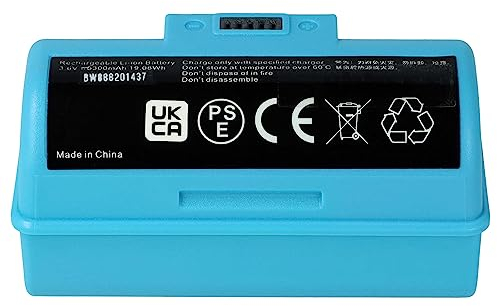 vhbw Batería Compatible con iRobot Braava Jet M6134, 245, 244, 250, 241, M6, 240, M6110 aspiradora Azul (5300 mAh, 3,6 V, Li-Ion)