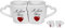 CBK-MS Partnertasse I Love You Pärchen Tassen Set mit Herz Henkel Geschenk für Valentinstag Verlobung Hochzeit