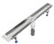 Grundkörper-SET für Duschrinne 80 cm AQUABAD® SDS Premium aus poliertem V2A Edelstahl inkl. Haarsieb/Ablauf senkrecht - Abgang mittig (Ohne Abdeckung - separat erhältlich)