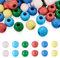 Craftdady 90 Stück 6 Farben Holzperlen rund 25 mm großes Loch Makramee Handwerk Abstandshalter für Dreadlock Haar Zopf Girlande Weihnachten Heimdekoration Loch: 10 mm