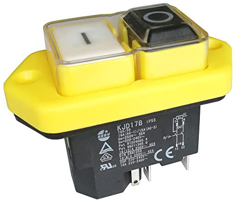 Interruttore elettromagnetico da 16 A, KEDU KJD17B, tornio in legno, interruttore a pulsante, 4 porte, 5 porte (5 terminali)