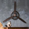 YOUKI Décoration Murale avec hélice d'avion - Cadeau de Pilote - Sculptures murales pour Cuisine, Chambre, Salon, Cuisine, Salle de Bain, Fonctionne avec Piles, métal bronz