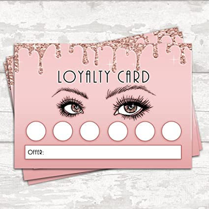 Loyalty Cards Beauty Lashes Nails Business (Pack of 50) (Lashes)