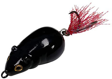 Weebass Lure - CHIPMOM 40mm/8g Floating Mouse Lure for Bass Pike Snakehead, Artificial Mice Shape Fishing Bait, Hard Lures (Black)