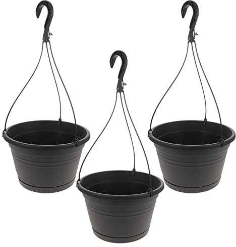 Cabilock 3 Stücke Blumenampel Pflanzampel Hängeampeln Hängender Blumentopf mit Haken Hängepflanztopf Pflanztopf Blumenkasten zum Aufhängen für Innen Außen Garten Balkon Terrasse