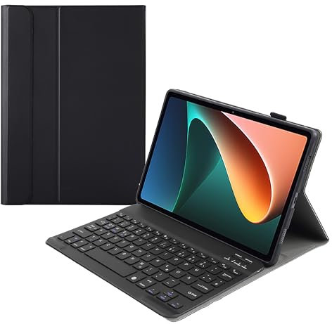 Cazy Tablet-Hülle mit Tastatur geeignet für Xiaomi Pad 5 - QWERTZ Bluetooth Tastatur-Hülle - Schwarz