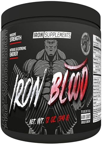 Pre-Workout Booster Iron Blood - Irongym Mallorca - Caro & Andreas Robens - L-Citrulline L-Arginine Beta-Alanine Guarana Caffeine (PEACH)