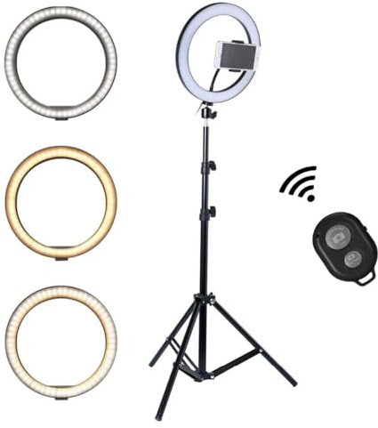 Professionelles Ringlicht, 14 Zoll, Durchmesser 14 Zoll, 3 Smatphones, USB-Anschluss mit Teleskopstativ, Blitzlicht für Fotos und Videos