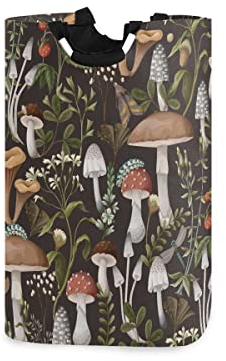 Mushrooms Berries Large Laundry Hamper Basket, Collapsible Laundry Bag Storage Bins Baskets with Handles for Laundry, Bedroom, Home Decor