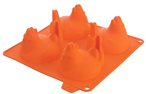 Silikonform Form für Kekse und Pralinen Backform Pralinenform orange Huhn Küken