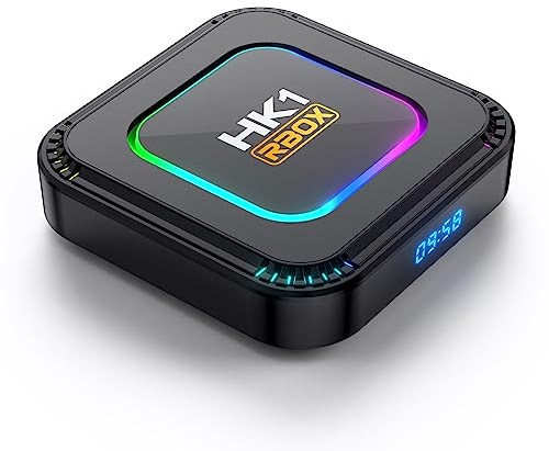 CHROX Android TV Box 13.0, HK1 RBOX K8 Smart 4GB 128GB, RK3528 Chip Con Soporte 2.4G/5.8G Wifi6 1000M Ethernet LAN Bluetooth 5.0 3D/8K Set Top Con Mini Teclado Retroiluminado
