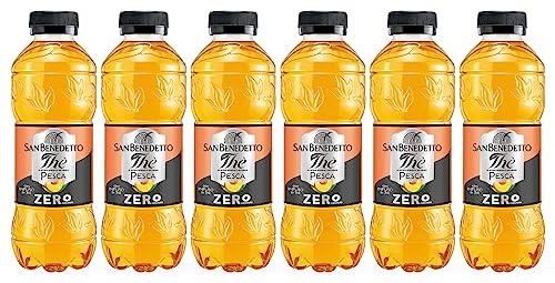 6X San Benedetto The Zero Senza Zuccheri al gusto di Pesca con Infuso di Thè 500ml [6 Bottiglie] - Drink Summer 2023