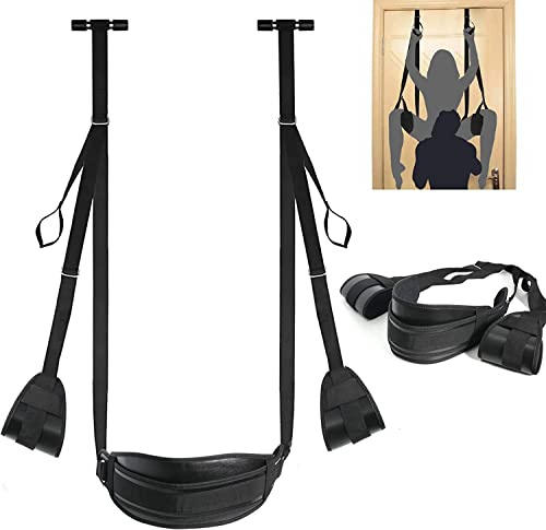 QiKKago Columpio De Cuero Negro De Primera Calidad para Mayor Comodidad Y Diversión. Un Regalo Original para Hombres Y Mujeres - B09