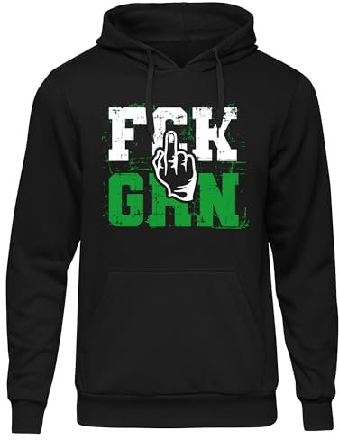 UGLYSHIRT FCK GRN Herren Kapuzenpullover | Anti Grün Demo Pullover Widerstand Hoodie Politik Anti Klimaaktivist | M3 Schwarz (XL)
