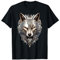 Steampunk Wolf Porträt mit Zahnrädern und Uhrwerk Mecha Stil T-Shirt