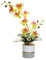 Artificial Yellow Two-pronged Orchid Flower in Pot Silicone Flowerpot Phalaenopsis Eight-headed Phalaenopsis with Flowerpot Potted White Simulation Butterfly Flower (yellow)