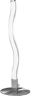 casa NOVA LED-Nachttischlampe BOA - H 30 cm - Aluminium - Silbergrau - Tischleuchte Tischlampe