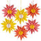 Logbuch-Verlag 6 große Blumen aus Papier mit Magnet Ostern Frühling Papierblumen zum Aufhängen Partydeko Geburtstag Sommer 15 cm pink rosa gelb