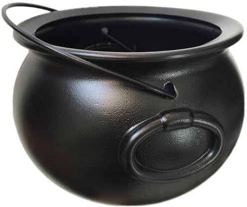 Weduspaty Cauldron, Plastic Cauldron, 12.6 Inch Witches Cauldron Halloween Candy Bowl Holder Plastic Cauldron Pot with HandleTrick or Treat Party Supplies Halloween Decorations