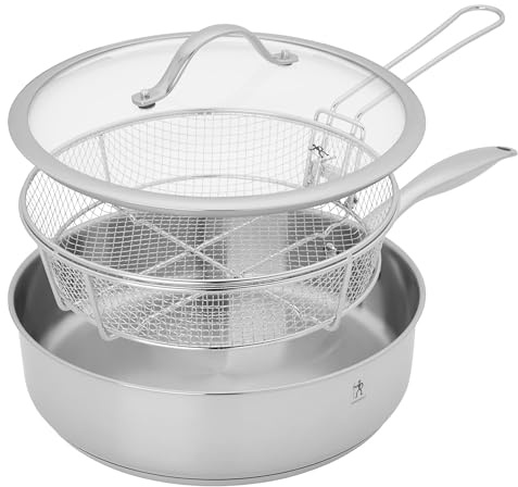 Henckels Aragon Sauteuse en acier inoxydable avec couvercle et panier à friteuse 5 l