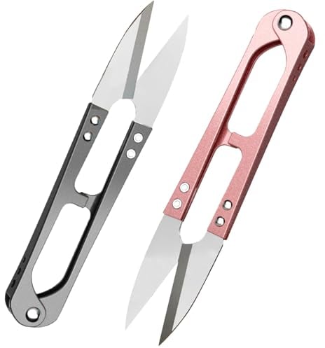 2 Pièces Ciseaux de Couture Coupe,Mini ciseaux couture tissu,coupe fil couture,accessoire couture mercerie,Petits Ciseaux Universels, pour Couper Coutures(rose, gris)