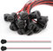VISSQH 12 PCS USB Type-C Female Chassis,3A 2-pin USB C Soldering Jack with Card Buckle,2 Wire USB C Panel Mount connector,24AWG round USB C Pigtail Cable Extension Power Cable(Black)