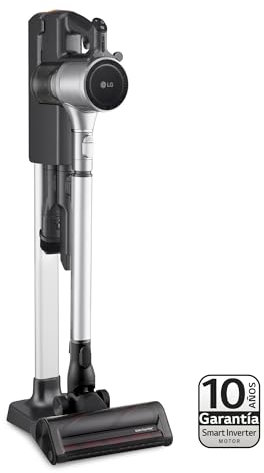 LG CordZero A9K Core3S, Aspirapolvere senza Fili, Sistema Kompressor, 260W, Autonomia 120 min, 2 Batterie, 1 Spazzola + 2 Accessori, Wi-Fi, Filtro 5 strati, 3 Modalità di Installazione, Fantasy Silver