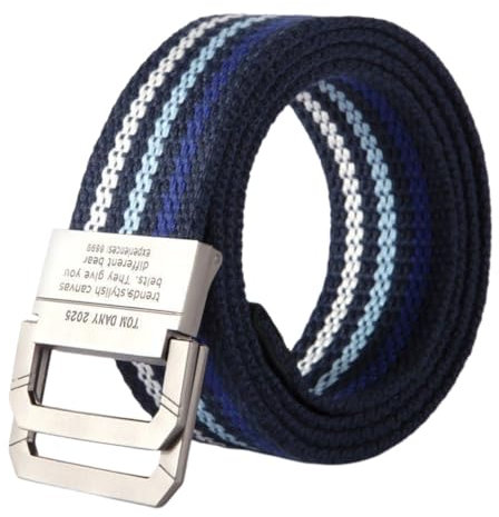 Verlängerter Leinengürtel, 140 cm, weißer Gürtel für Damen, Übergröße, Gürtel für Damen und Herren, groß und groß (Blau, 125 cm), blau, 125cm/49.2