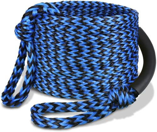 Bootsabschleppseil, 3 K, 18,3 m, abschleppbar, schwimmende Seile für Wasserski, Skifahren, Schläuche, Bootfahren, Wakeboard, Abschleppen, dick, Wakesurf, aufblasbare Gegenstände, robuste Sportschnur,