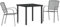 vidaXL Stapelbare Gartenstühle Set aus 2 Grau E-beschichteter Stahl Außen Netz Esszimmer Einfache Montage Platzsparendes Design Sitzgelegenheiten Stapelbare Metall Moderne Zeitgenössische Stühle
