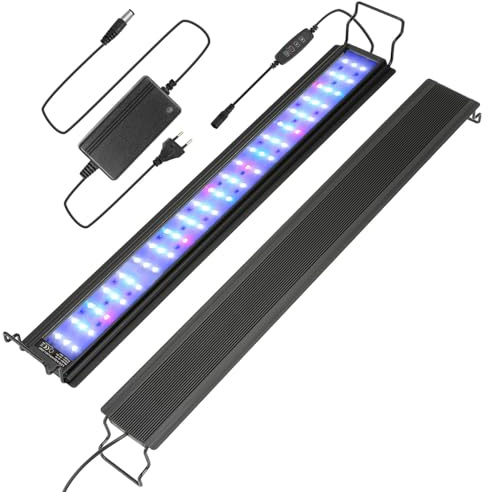 Peviasot Aquarium LED Beleuchtung, 28W Aquarienbeleuchtung, Aquarium-Lichtleiste mit automatischem Timer-Schalter, RGB Spectrum Aquarium Lampe für 65-90cm Wasserpflanzen und Süßwasser-Aquarien
