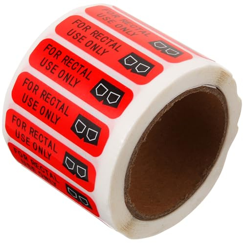 TOVINANNA Waterproof Rectal Use Only Stickers, 500 Labels per Roll, Sturdy Adhesive Decals for Halloween Party and Funny Decorative Use