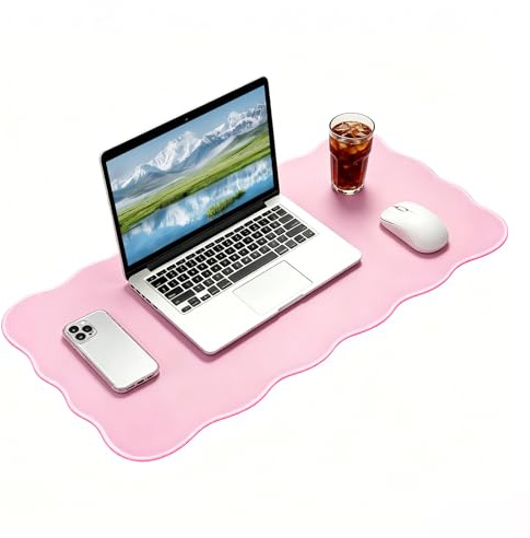 Schreibtischunterlage 80x40cm, Rutschfest Desk Mat für Homeoffice (Rosa)