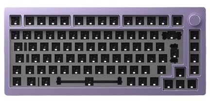 OGBTKIZP Mechanische Tastatur kompatibel mit M1 DIY Kit 75% RGB Hot-Swap Barebone ANSI ISO Version CNC-Metalldichtungsmontagestruktur(Purple ISO)