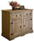 SAM Kommode Santa Fe, Kiefernholz, Mexico-Möbel, Sideboard mit 2 Türen & 2 Schubladen, Gewachst, Schwarze Metallgriffe