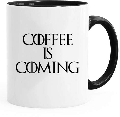 Acen Merchandise Game of Thrones inspired Tasse à café humoristique avec inscription « Coffee is Coming » 313 ml – Parfait pour la Saint-Valentin, Pâques, l'été, Noël, anniversaire