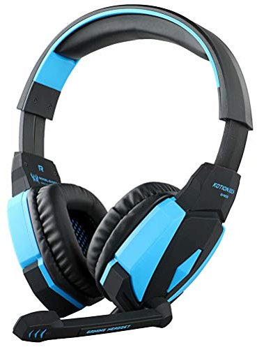 CSZH USB Stéréo Gaming Casque Écouteurs Headband avec microphone Contrôle du volume Lumière LED pour Xbox One PC tablette Tablet Mac Smart Phone (Noir Bleu)