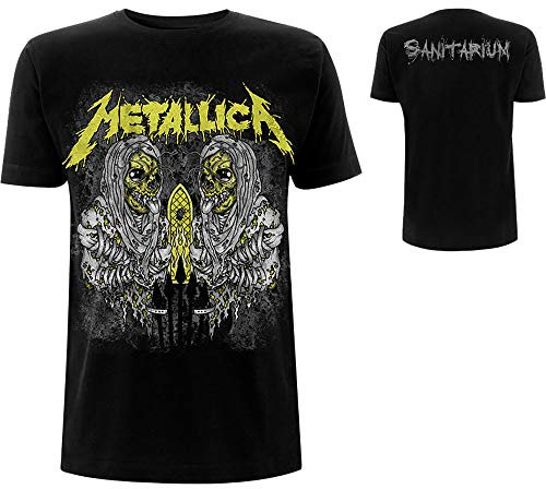 Metallica Men's Sanitarium BL_TS: L T-Shirt, Black (Black Black), Large (Size:Large)