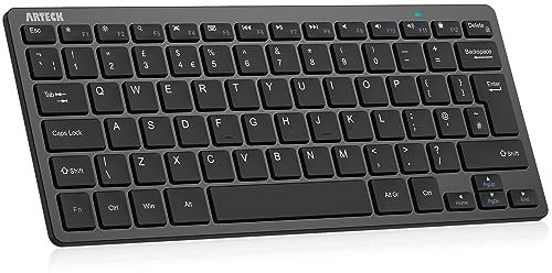 Arteck Ultra-Slim Keyboard Compatible with iPad, iPhone and Other Bluetooth Enabled Devices Including iOS, Android, Windows, Black