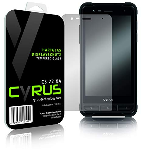 Cyrus Original Hartglas Displayschutz für CS22 XA mit Zubehör für die einfache und blasenfreie Montage CYR10507