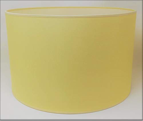 Zylinder Lampenschirm Baumwolle Stoff handgefertigt für Deckenleuchte, Tischleuchte, Stehlampe (Gelb, 45 cm Durchmesser 25 cm Höhe)