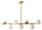JIAODIE Modernes Pendelleuchte 7-Lichter Rund Hängeleuchte Gold Sphärisch Sputnik Glas Lampenschirm Kupfer Kronleuchter Wohnzimmer, Esstisch, Schlafzimmer Deckenleuchte Lamp