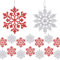 MELLIEX 24 Stück Schneeflocken Weihnachten Deko, Weihnachtsbaumschmuck Glitter Schneeflocken Deko Hängende Ornamente Christbaumschmuck Schneeflocke Anhänger