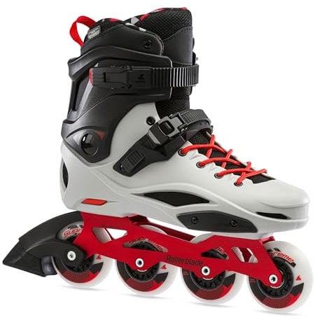 Rollerblade RB PRO X, Herren Inline Skates, robuster Schalenschuh, Grau/Rot, Gr. 38