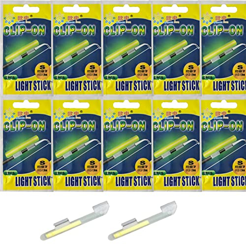 linguang Bulk Kit Fishing Glow Sticks für Rutenspitze und Bobber, Angelruten-Leuchtstäbe, Knicklichter für Angelruten, 3.5 cm, 5.1 cm, für Angelbobber (20 Stück#S: 1.5,1.9 mm (Fit Rutenspitze)